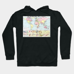 World map wall art 1934 dorm decor mappemonde daily mail world map Art Print Hoodie